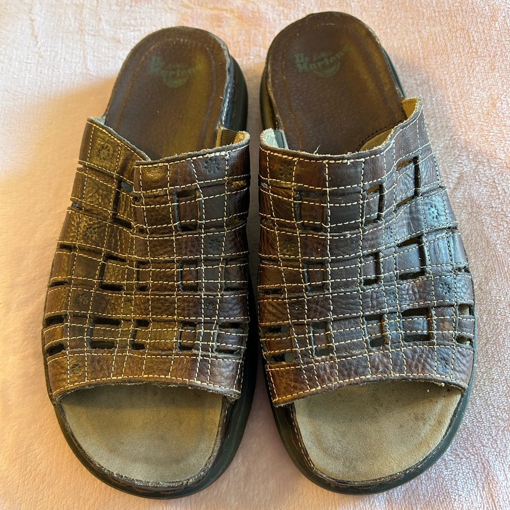 Dr. Martens Vintage Floral Brown Leather Sandals Rare